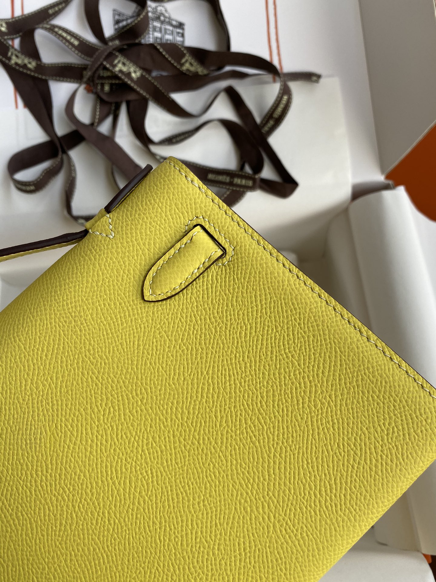 Hermes Mini Kelly Pochette 22cm Bag In Lemon Yellow Epsom Leather